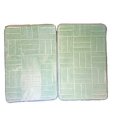 SMART HOME CUSHIONED TILE MICROFIBER BATH RUG SET -  Sage Green
