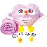 WOWLS PURPLE PLUSH ANIMAL PILLOW WITH BLANKET