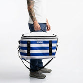 Explorers Edge Cooler Bag - Blue, White Strips