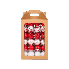 First Traditions - 19 Red Xmas Ball Decor Set-Set of 96, Reshippable Inner Box-Pack 1/4