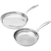 GOLD COAST STAINLESS STEEL FRY PANS SET OF 2