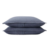 Silk & Snow - Flax Linen Sham Set - King (tempest blue)