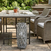 Barbara King 28 Square Wicker Lantern with Tiki Flame
