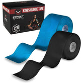 KINESIOLOGY TAPE FOR MUSCLE SUPPORT AND INJURY RECOVERY - 2 ROLLS 2 X 16' - BLUE/BLACK - Exp. 05/23