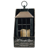 SILVER LANTERN ~ Dimensions: 5.5 x 13.5 LED lights, 2x AA Batteries (not included) 5 hour timer