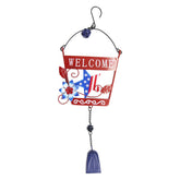 PATRIOTIC STAINED GLASS WELCOME CHIME