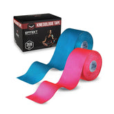 KINESIOLOGY TAPE FOR MUSCLE SUPPORT AND INJURY RECOVERY - 2 ROLLS 2 X 16' - BLUE/PINK