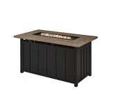 Wenmare 25.98 in. W 40000 Btu Brown Steel Propane Outdoor Fire Pit with Fire Glass