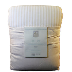Heavyweight Linen Blend Stripe Full/Queen Comforter & Sham Set -Natural- Casaluna