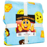 Emoji Velvet Throw Blanket 50 x 60