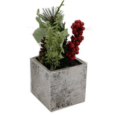 FAUX PLANT WITH CEMENT POT 4 x 4 x 11 Pre Stickered $5