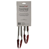 Sharp Chef 2pk - 9 & 12 Silicone Food Tongs Asstd. Colors (8)Navy (8)Red, (8)Grey
