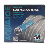 Aqua Joe XTREME FIBER JACKET Garden Hose, 50 ft, Kink-Resistant, Flexible, 600 PSI, 5/8 in Diameter, Lightweight, Heavy-Duty Metal Fitting