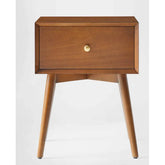 Silk & Snow - Mid-Century Modern Nightstand (Walnut)