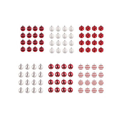First Traditions - 19 Red Xmas Ball Decor Set-Set of 96, Reshippable Inner Box-Pack 1/4