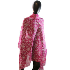 Women's Bathing Suit Cover Up Long Shirt Fuchsia Floral
