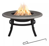 Hampton-Bay-Whitfield-38-00-in-W-Black-Grey-Steel-Wood-Outdoor-Fire-Pit-with-Grate-Cover-and-Poker-Included-3022FP-2/319921672