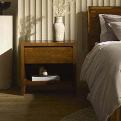 Silk & Snow - Nara Wooden Nightstand (Cortado) - 1-Drawer