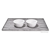 Pet Food Mat- grey wood grain