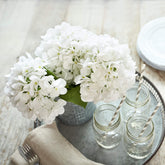 Artificial Hydrangea Silk Flowers For Wedding Bouquet, Flower Arrangements - 3 Stems Per Bundle (White)