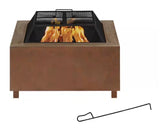 Hampton-Bay-Nickleby-31-00-in-W-Brown-Steel-Wood-Outdoor-Fire-Pit-with-Wood-Grate-Cover-and-Poker-Included-2391FP-3/319921815