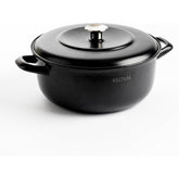 Keltum 3QT Enameled Iron Dutch Oven with Lid - Black