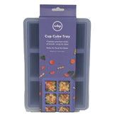 W&P Cup Cubes Silicone Freezer Tray with Lid, Blue, Makes 6 Perfect 1-Cup Portions-BLUE