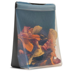 W&P Porter Silicone Reusable Storage Bag, 50oz Stand-Up-CHARCOAL