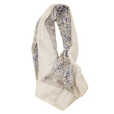 Light Weight Cotton Scarf (White w/Black Blue)