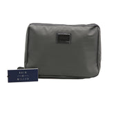 BAIN MILLER - NYLON HANGING TOILETRY BAG WITH REMOVEABLE POUCH - GREY