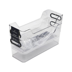 Clear bin with cool grey 11C handle 2PK Storage bin Size: 30.3x11x13cm
