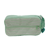 ZIPPER CAN COOLER GREEN & WHITE STRIPE