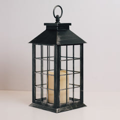 SILVER LANTERN ~ Dimensions: 5.5 x 13.5 LED lights, 2x AA Batteries (not included) 5 hour timer