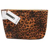 Nine West -LEOPARD FAUX SUEDE TOP ZIP COSMETIC BAG