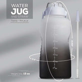 3.8 L/ 128 oz 1 Gallon Sports Bottle Black/White