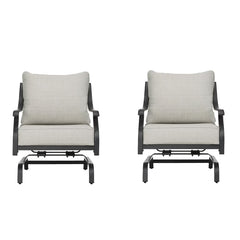 Style Selections Elliot Creek Set of 2 Dark Gray Steel Frame Conversation Chair(s) with Gray Olefin Cushioned Seat - New Shelf Pulls