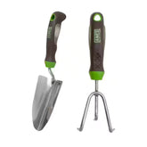 Gel Grip Hand Tool 2 Piece Garden Set - Ergo Gel Grip Trowel and Cultivator