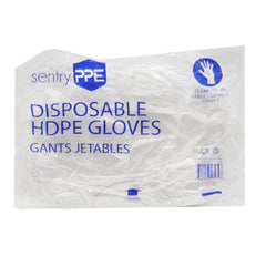Sentry PPE Disposable HDPE Clear Large Gloves 100pcs