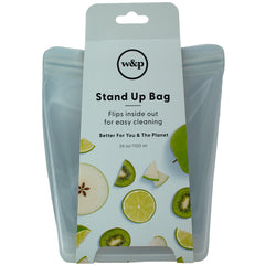 W&P Porter Silicone Reusable Storage Bag, 36oz Stand-Up-MINT
