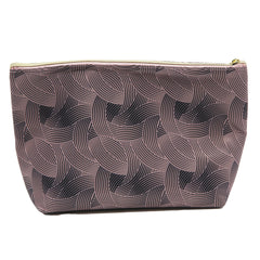 JONES NEW YORK - BLACK SWIRL PRINT RECTANGLE WEDGE COSMETIC BAG
