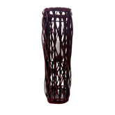 Barbara King 28 Square Wicker Lantern with Tiki Flame - Brick