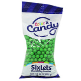 COLOR IT CANDY SIXLETS GREEN - 14 OZ BAG - Exp. 08/25