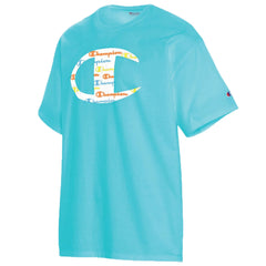 Champion Men's Classic Graphic Tee - Med - Blue Horizon ( Light Blue )