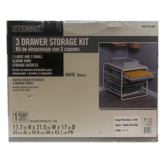 Everbilt 17.7 in H x 21.5 in W x 17 in D -  White Steel 3 Drawer Storage Kit