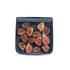 W&P Porter Silicone Reusable Storage Bag, 34oz-CHARCOAL - Flat