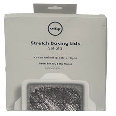 W&P Reusable Silicone Stretch Lid, Set of 3 5X9, 8X8, 9X13-CLEAR