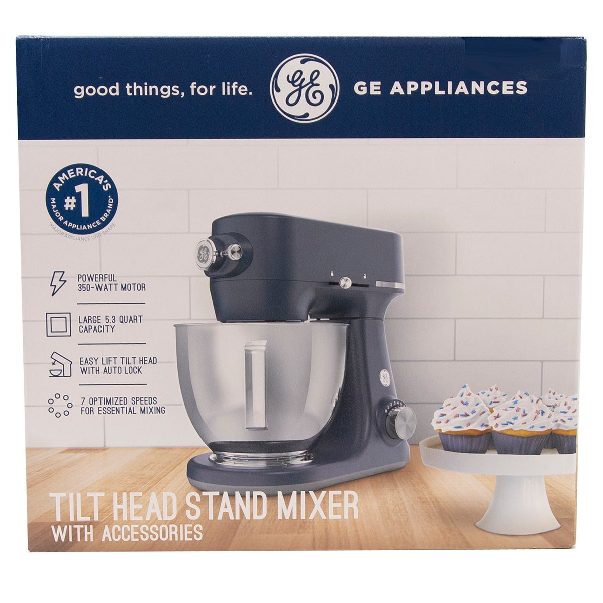 GE Appliances Tilt Head Stand Mixer in Sapphire Blue