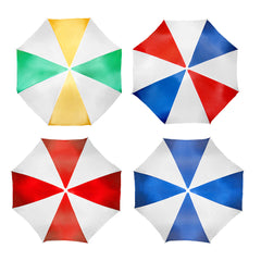 Beach Umbrella Solid Color Panels, Without Tilt , Material 100% Polyester - 170 Thread 166 CMS Diameter (ARC)  X Ribs 19/22 MM Diameter White Poles