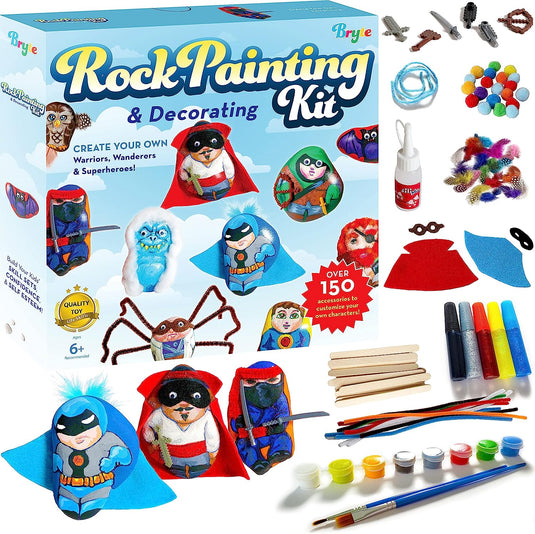 Bryte Rock Painting kit For Kids : Warriors & Monsters