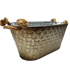 Metal Basket With Rope Handles